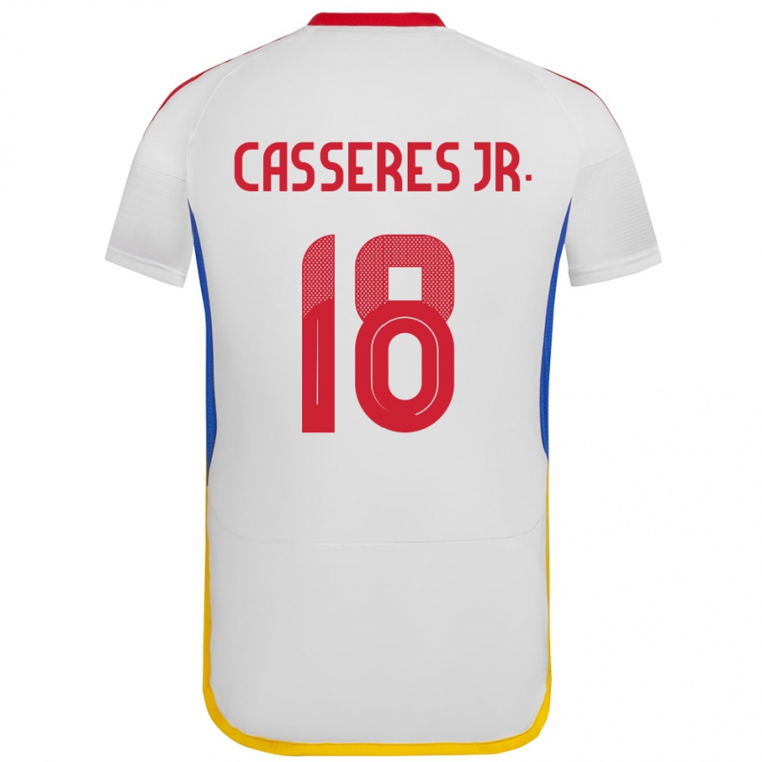 Kids Football Venezuela Cristian Cásseres Jr. #18 White Away Jersey 24-26 T-Shirt Nz