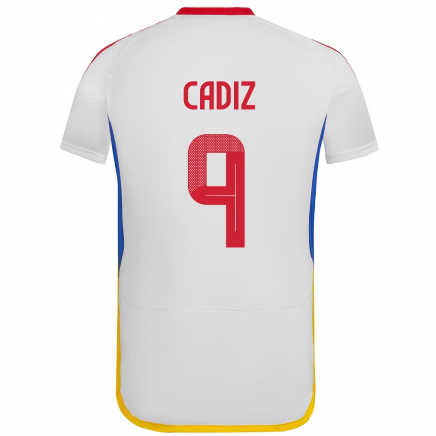 Kids Football Venezuela Jhonder Cádiz #9 White Away Jersey 24-26 T-Shirt Nz