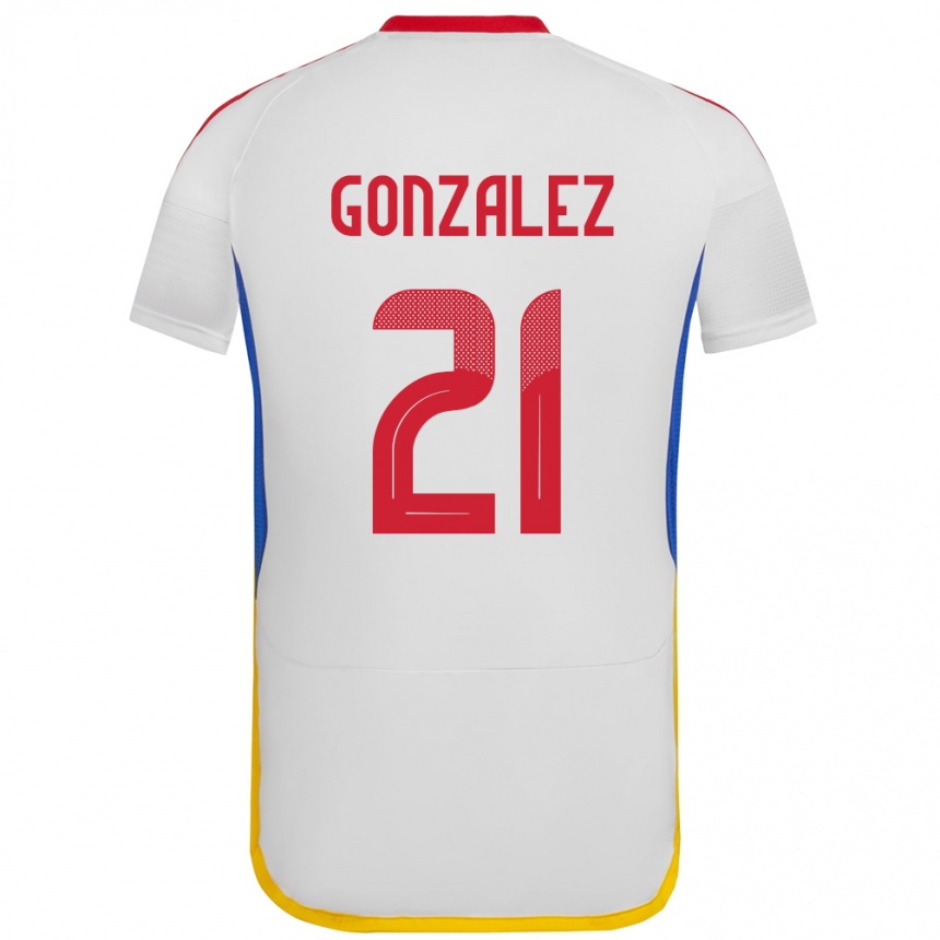 Kids Football Venezuela Alexander González #21 White Away Jersey 24-26 T-Shirt Nz