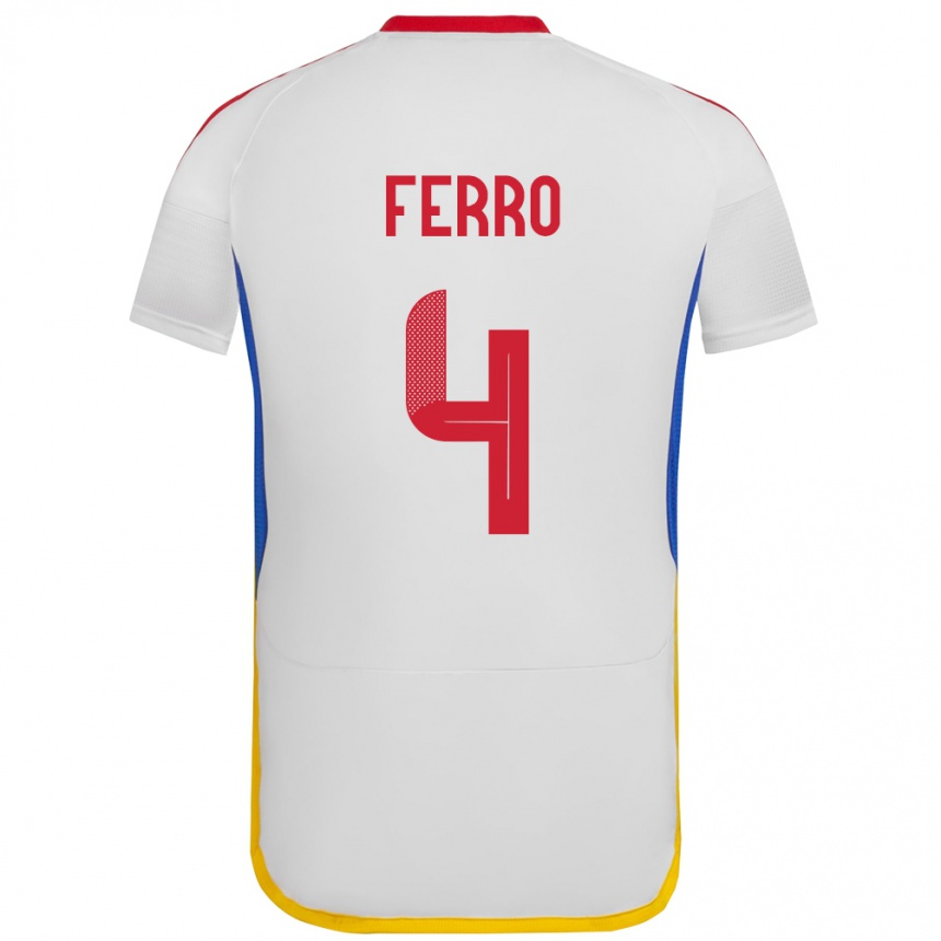 Kids Football Venezuela Andrés Ferro #4 White Away Jersey 24-26 T-Shirt Nz