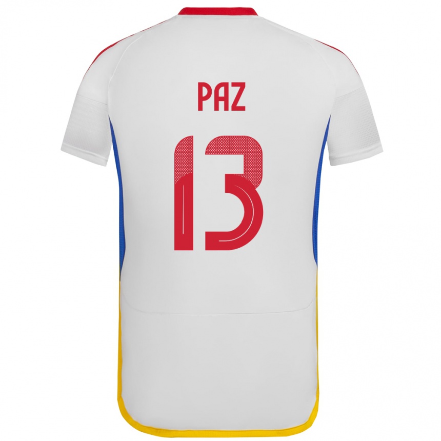 Kids Football Venezuela Jesús Paz #13 White Away Jersey 24-26 T-Shirt Nz