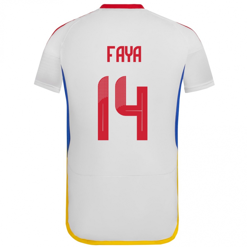 Kids Football Venezuela Carlos Faya #14 White Away Jersey 24-26 T-Shirt Nz