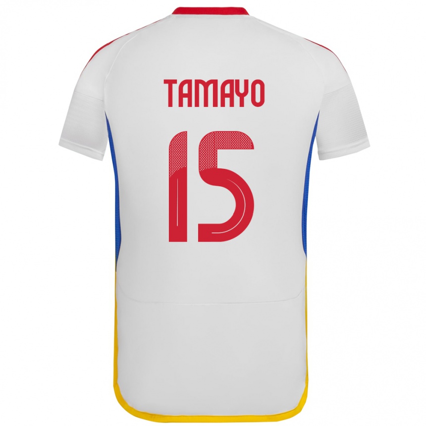 Kids Football Venezuela Bianneider Tamayo #15 White Away Jersey 24-26 T-Shirt Nz