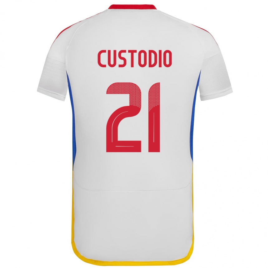 Kids Football Venezuela Alex Custodio #21 White Away Jersey 24-26 T-Shirt Nz