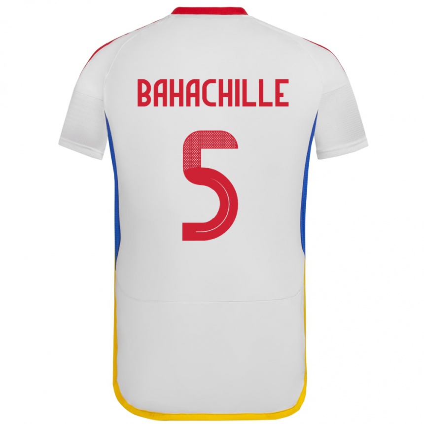 Kids Football Venezuela Abraham Bahachille #5 White Away Jersey 24-26 T-Shirt Nz