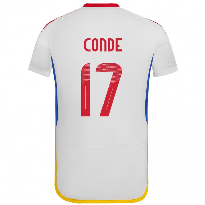 Kids Football Venezuela Óscar Conde #17 White Away Jersey 24-26 T-Shirt Nz