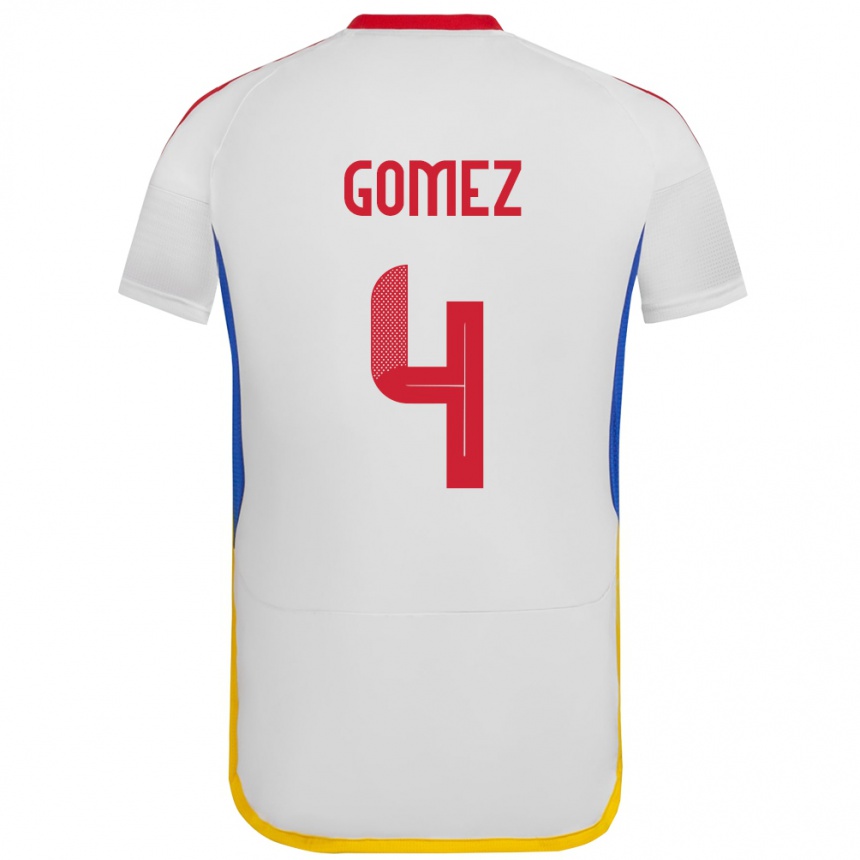 Kids Football Venezuela Santiago Gómez #4 White Away Jersey 24-26 T-Shirt Nz