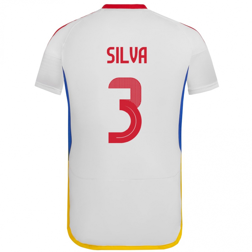 Kids Football Venezuela Santiago Silva #3 White Away Jersey 24-26 T-Shirt Nz