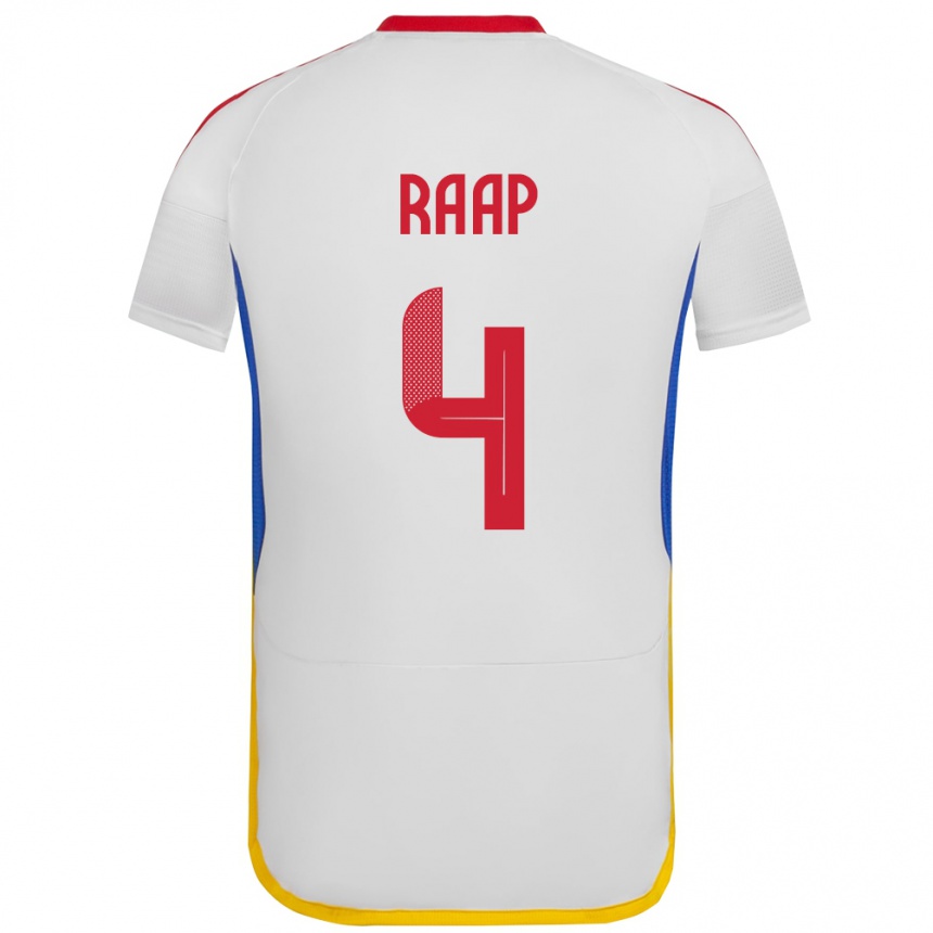 Kids Football Venezuela Yiandro Raap #4 White Away Jersey 24-26 T-Shirt Nz