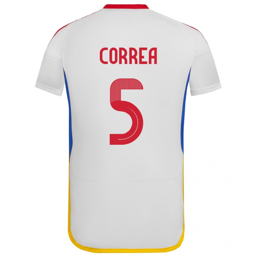 Kids Football Venezuela José Correa #5 White Away Jersey 24-26 T-Shirt Nz