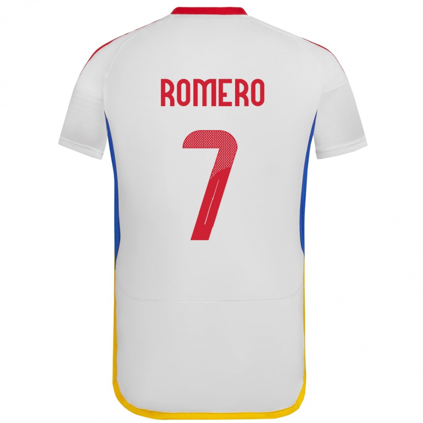 Kids Football Venezuela Leenhan Romero #7 White Away Jersey 24-26 T-Shirt Nz