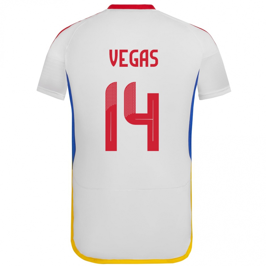 Kids Football Venezuela Miguel Vegas #14 White Away Jersey 24-26 T-Shirt Nz