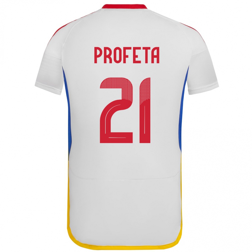 Kids Football Venezuela Nicola Profeta #21 White Away Jersey 24-26 T-Shirt Nz