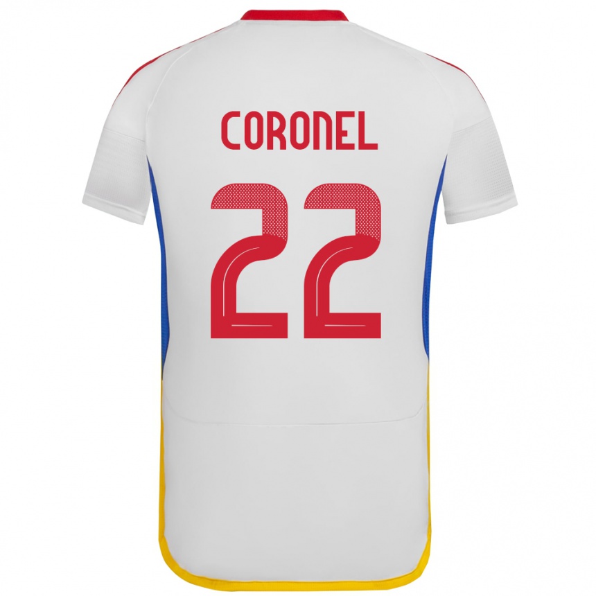 Kids Football Venezuela Nohelis Coronel #22 White Away Jersey 24-26 T-Shirt Nz