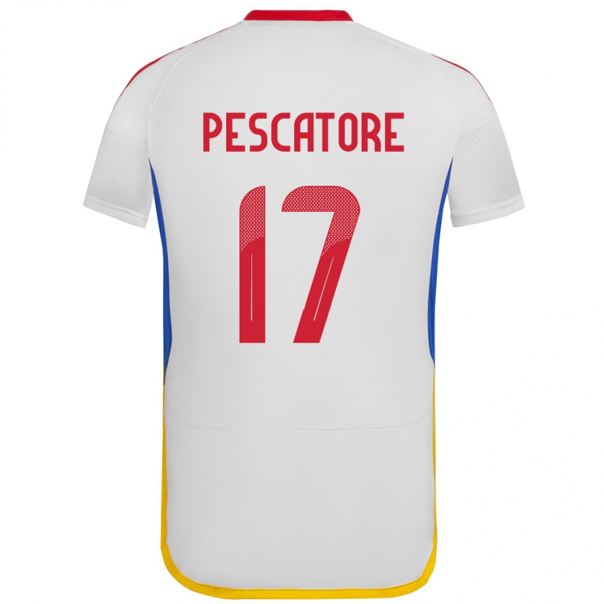 Kids Football Venezuela Camila Pescatore #17 White Away Jersey 24-26 T-Shirt Nz