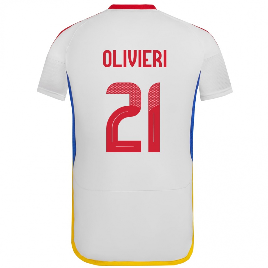 Kids Football Venezuela Bárbara Olivieri #21 White Away Jersey 24-26 T-Shirt Nz