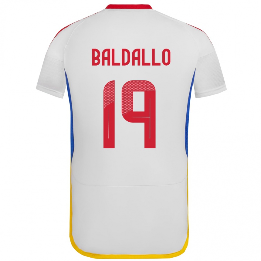 Kids Football Venezuela Micheel Baldallo #19 White Away Jersey 24-26 T-Shirt Nz