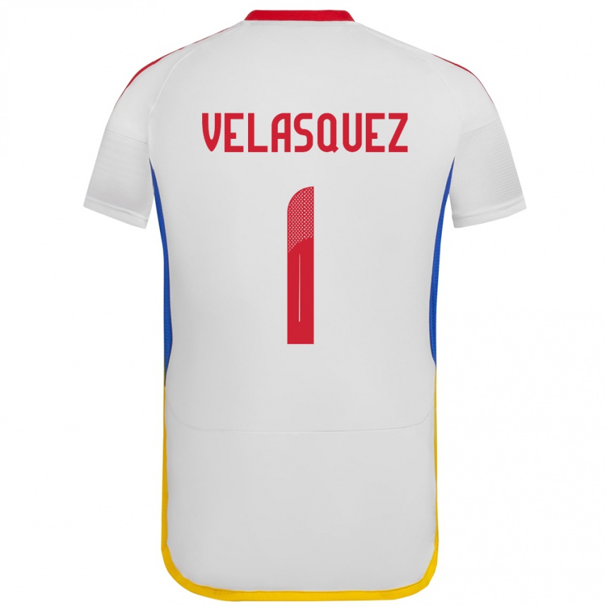 Kids Football Venezuela Yessica Velásquez #1 White Away Jersey 24-26 T-Shirt Nz