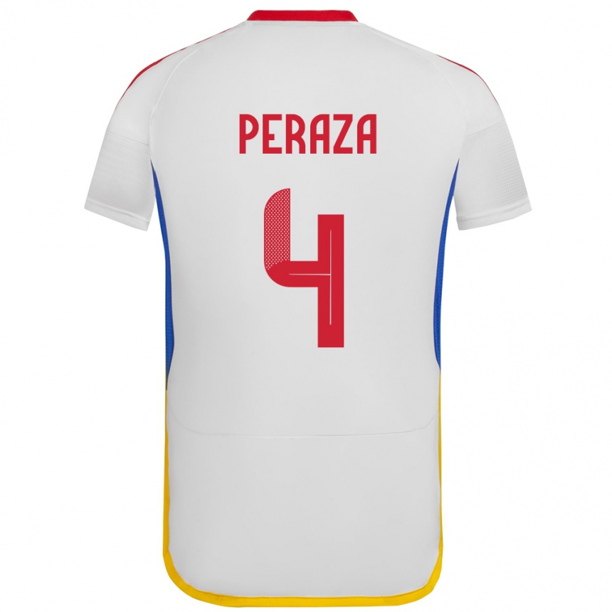 Kids Football Venezuela María Peraza #4 White Away Jersey 24-26 T-Shirt Nz