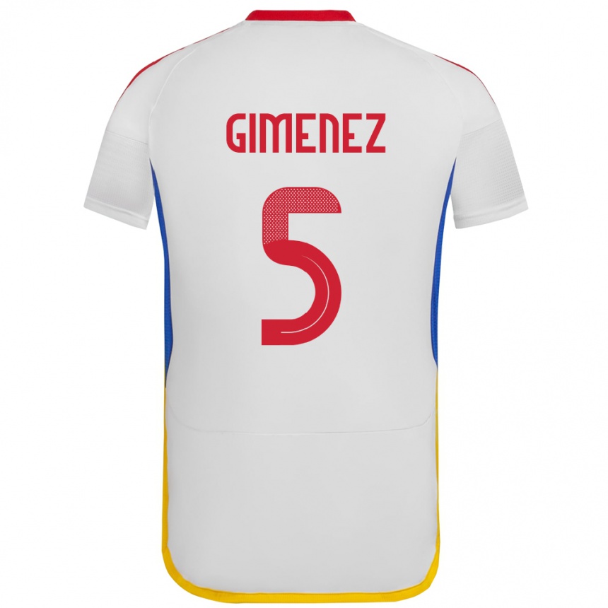 Kids Football Venezuela Yenifer Giménez #5 White Away Jersey 24-26 T-Shirt Nz