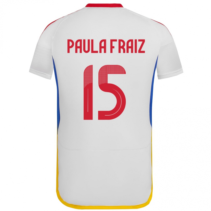 Kids Football Venezuela Ana Paula Fraiz #15 White Away Jersey 24-26 T-Shirt Nz