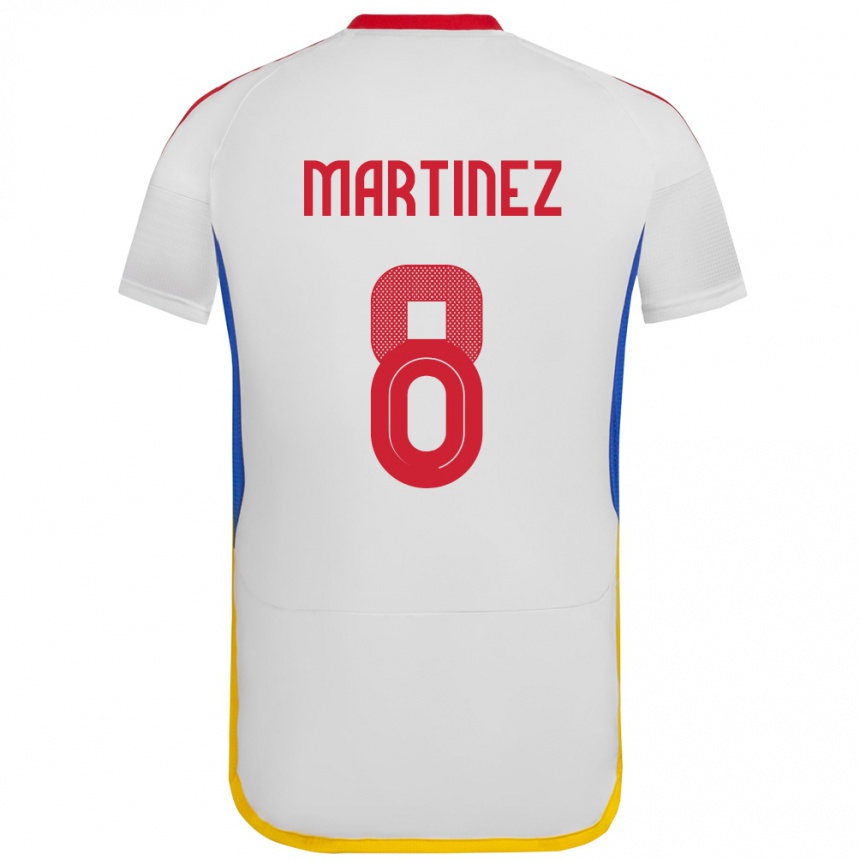 Kids Football Venezuela Bárbara Martínez #8 White Away Jersey 24-26 T-Shirt Nz