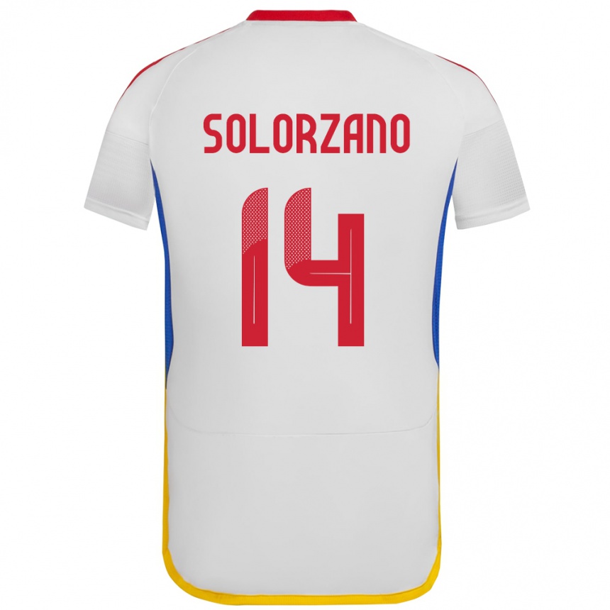 Kids Football Venezuela Fabiola Solórzano #14 White Away Jersey 24-26 T-Shirt Nz