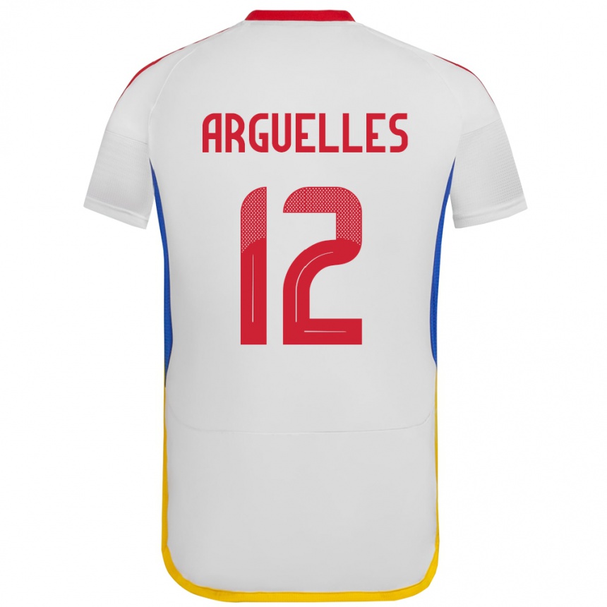 Kids Football Venezuela Wilmary Argüelles #12 White Away Jersey 24-26 T-Shirt Nz