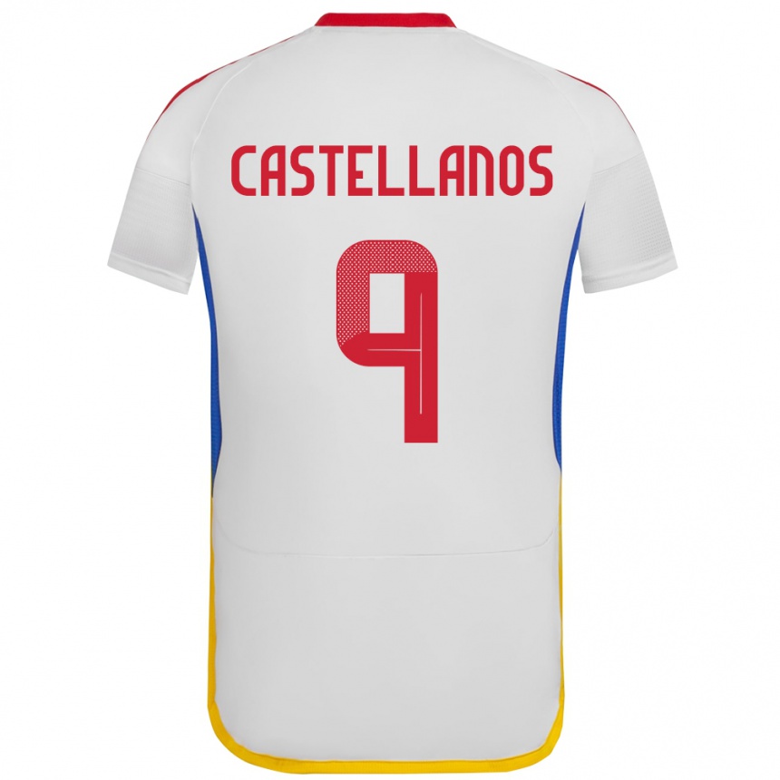 Kids Football Venezuela Deyna Castellanos #9 White Away Jersey 24-26 T-Shirt Nz