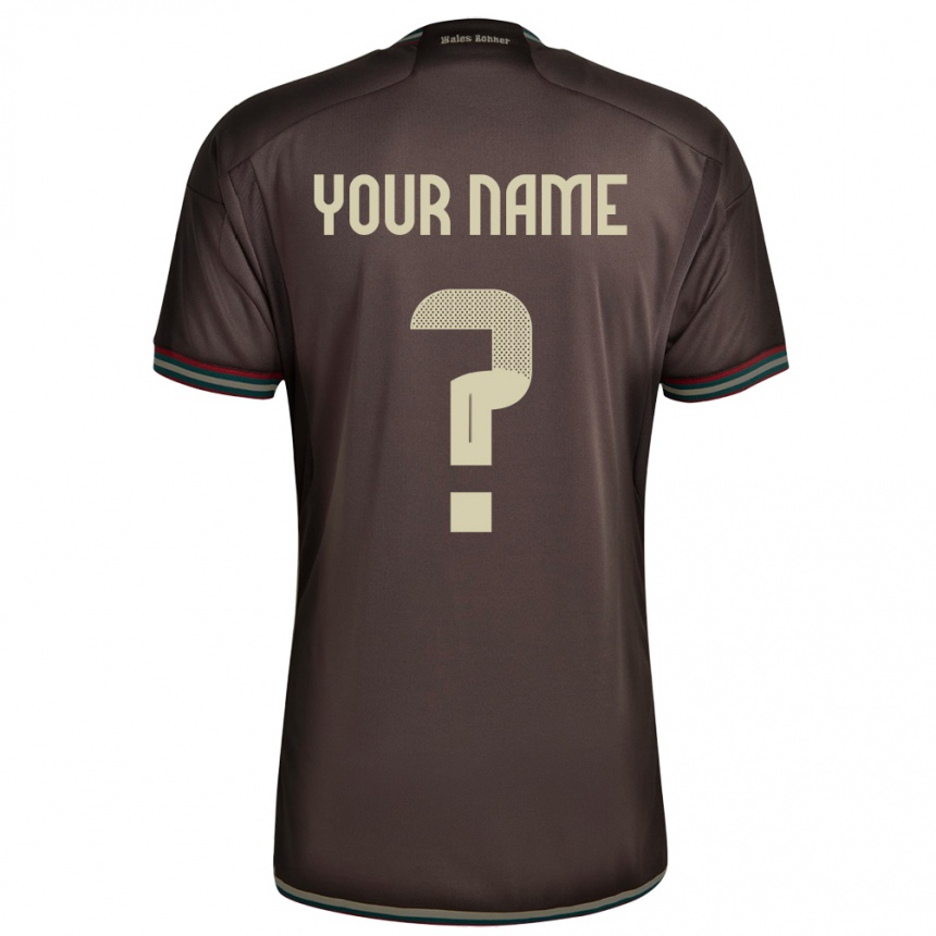 Kids Football Jamaica Your Name #0 Night Brown Away Jersey 24-26 T-Shirt Nz