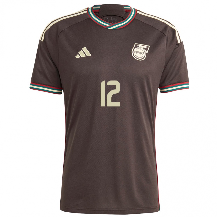 Kids Football Jamaica Sashana Campbell #12 Night Brown Away Jersey 24-26 T-Shirt Nz