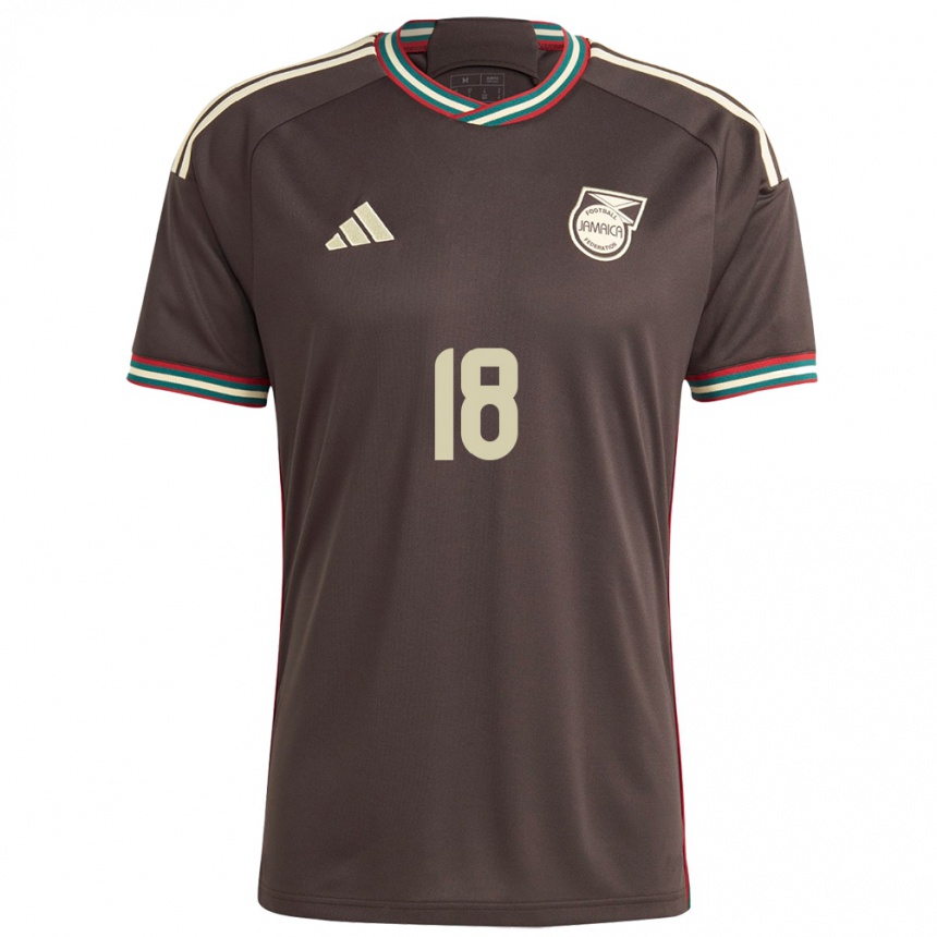 Kids Football Jamaica Trudi Carter #18 Night Brown Away Jersey 24-26 T-Shirt Nz