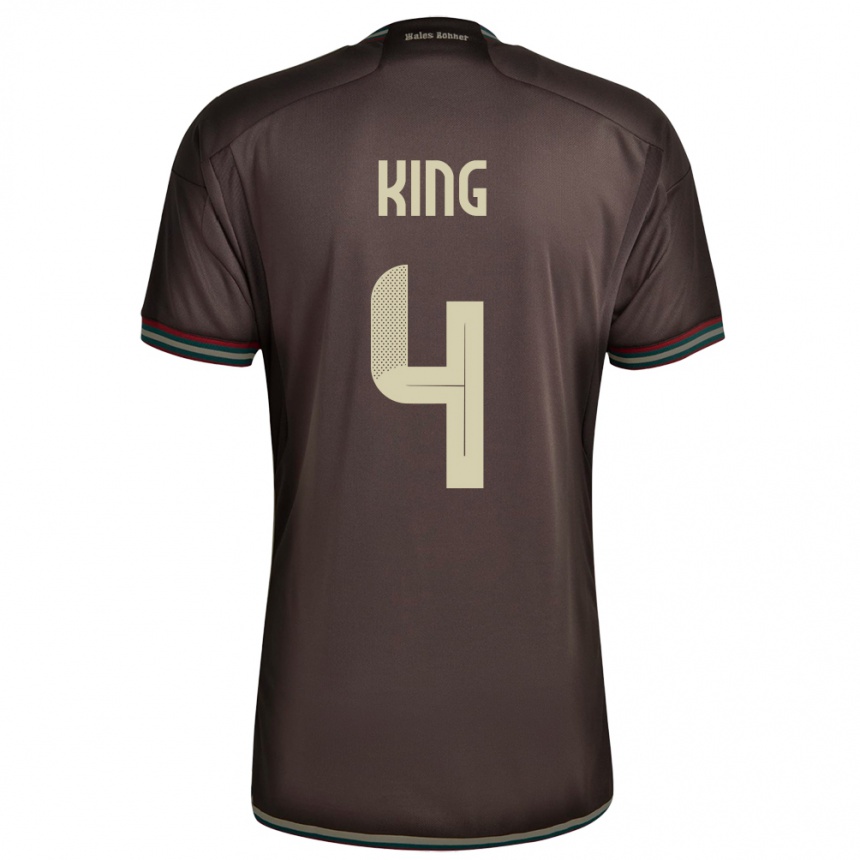 Kids Football Jamaica Richard King #4 Night Brown Away Jersey 24-26 T-Shirt Nz