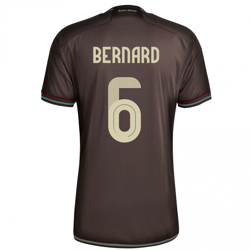 Kids Football Jamaica Di'shon Bernard #6 Night Brown Away Jersey 24-26 T-Shirt Nz