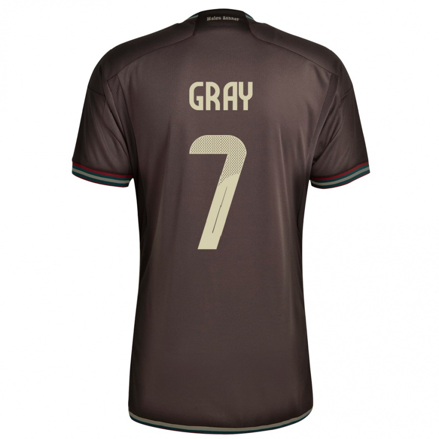 Kids Football Jamaica Demarai Gray #7 Night Brown Away Jersey 24-26 T-Shirt Nz