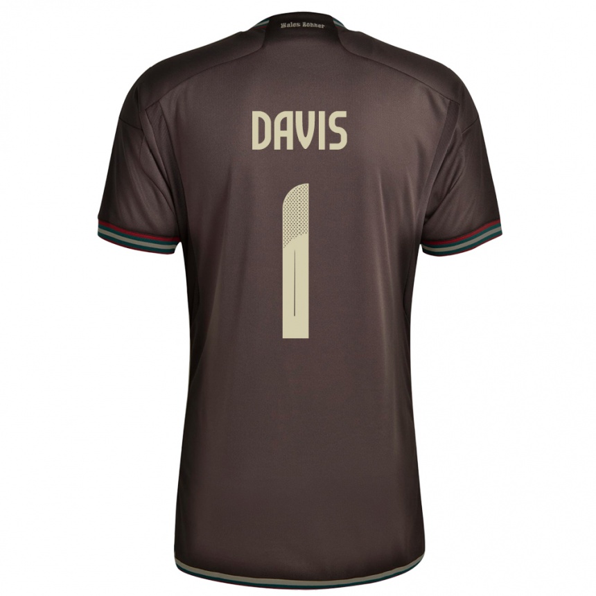 Kids Football Jamaica Shaquan Davis #1 Night Brown Away Jersey 24-26 T-Shirt Nz