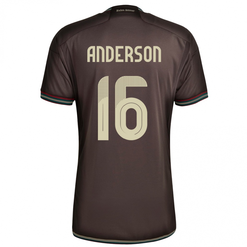 Kids Football Jamaica Karoy Anderson #16 Night Brown Away Jersey 24-26 T-Shirt Nz