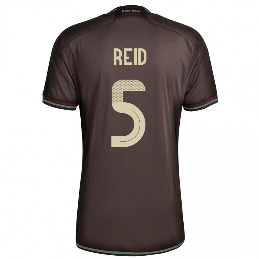 Kids Football Jamaica Adrian Reid #5 Night Brown Away Jersey 24-26 T-Shirt Nz