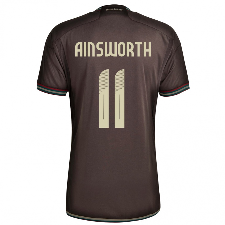 Kids Football Jamaica Christopher Ainsworth #11 Night Brown Away Jersey 24-26 T-Shirt Nz