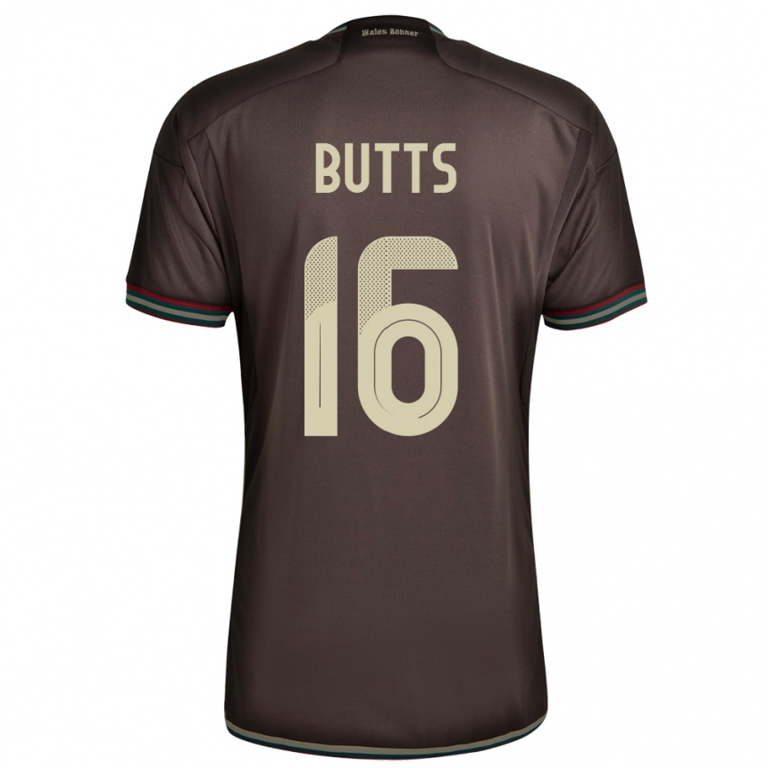 Kids Football Jamaica Njeri Butts #16 Night Brown Away Jersey 24-26 T-Shirt Nz