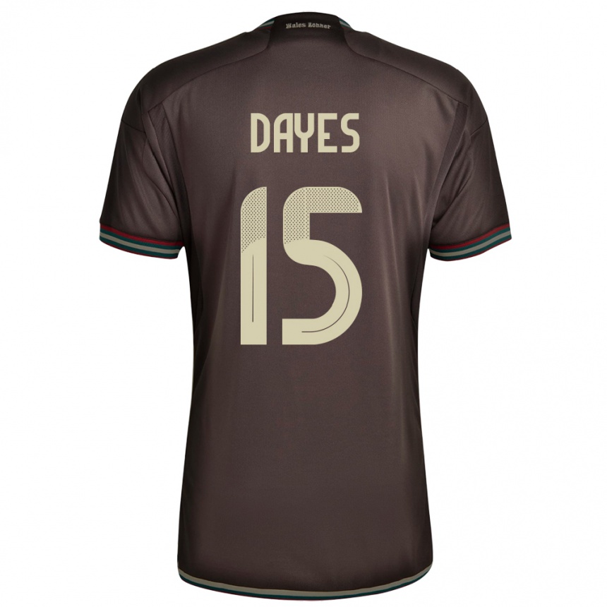 Kids Football Jamaica Mikayla Dayes #15 Night Brown Away Jersey 24-26 T-Shirt Nz