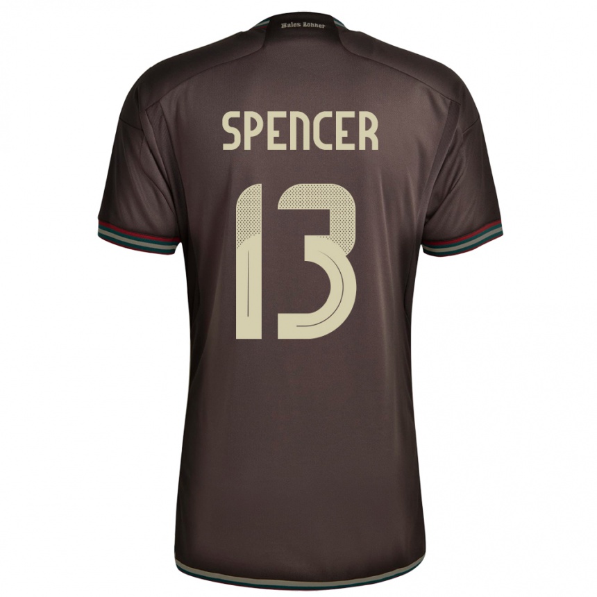 Kids Football Jamaica Rebecca Spencer #13 Night Brown Away Jersey 24-26 T-Shirt Nz