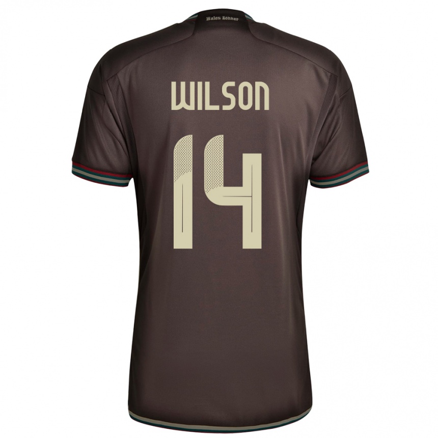 Kids Football Jamaica Siobhan Wilson #14 Night Brown Away Jersey 24-26 T-Shirt Nz