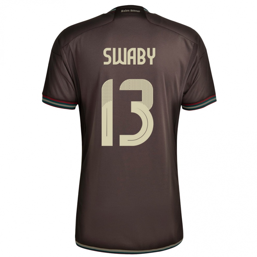 Kids Football Jamaica Allyson Swaby #13 Night Brown Away Jersey 24-26 T-Shirt Nz