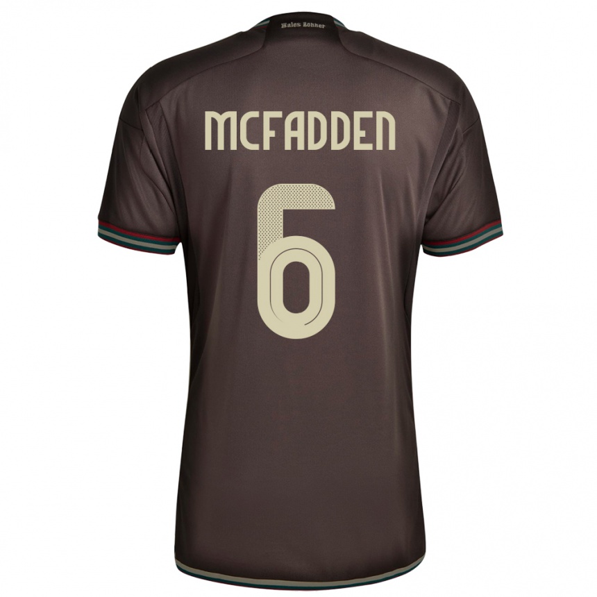 Kids Football Jamaica Logan Mcfadden #6 Night Brown Away Jersey 24-26 T-Shirt Nz