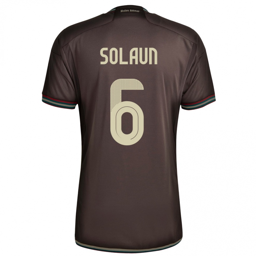 Kids Football Jamaica Havana Solaun #6 Night Brown Away Jersey 24-26 T-Shirt Nz