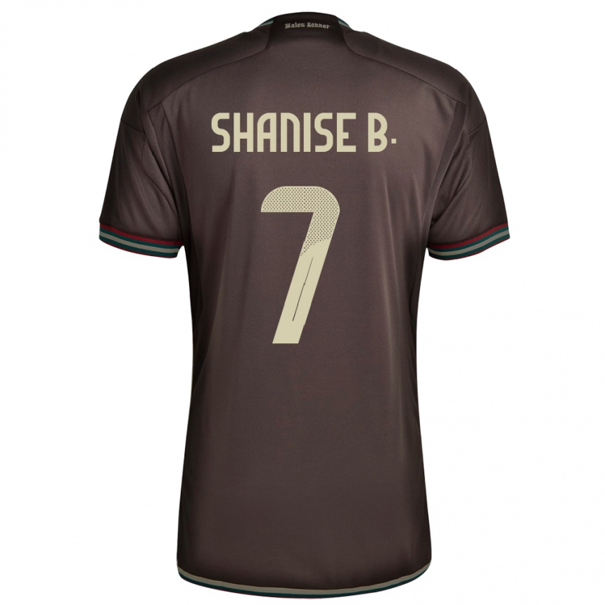 Kids Football Jamaica Shanise Buckley #7 Night Brown Away Jersey 24-26 T-Shirt Nz