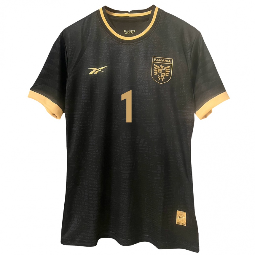 Kids Football Panama Manuel Romero #1 Black Away Jersey 24-26 T-Shirt Nz