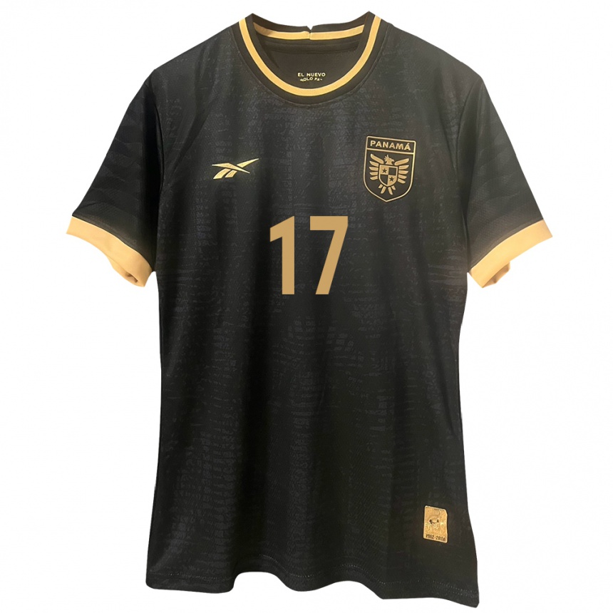 Kids Football Panama Gabriela Villagrand #17 Black Away Jersey 24-26 T-Shirt Nz