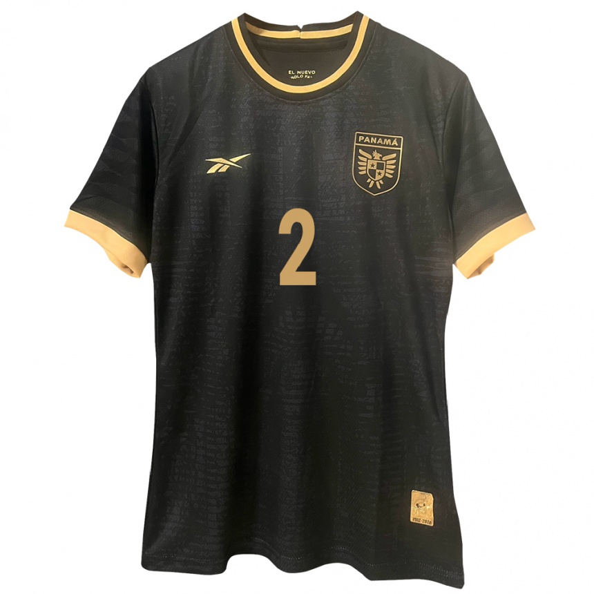 Kids Football Panama Joseph Jones #2 Black Away Jersey 24-26 T-Shirt Nz